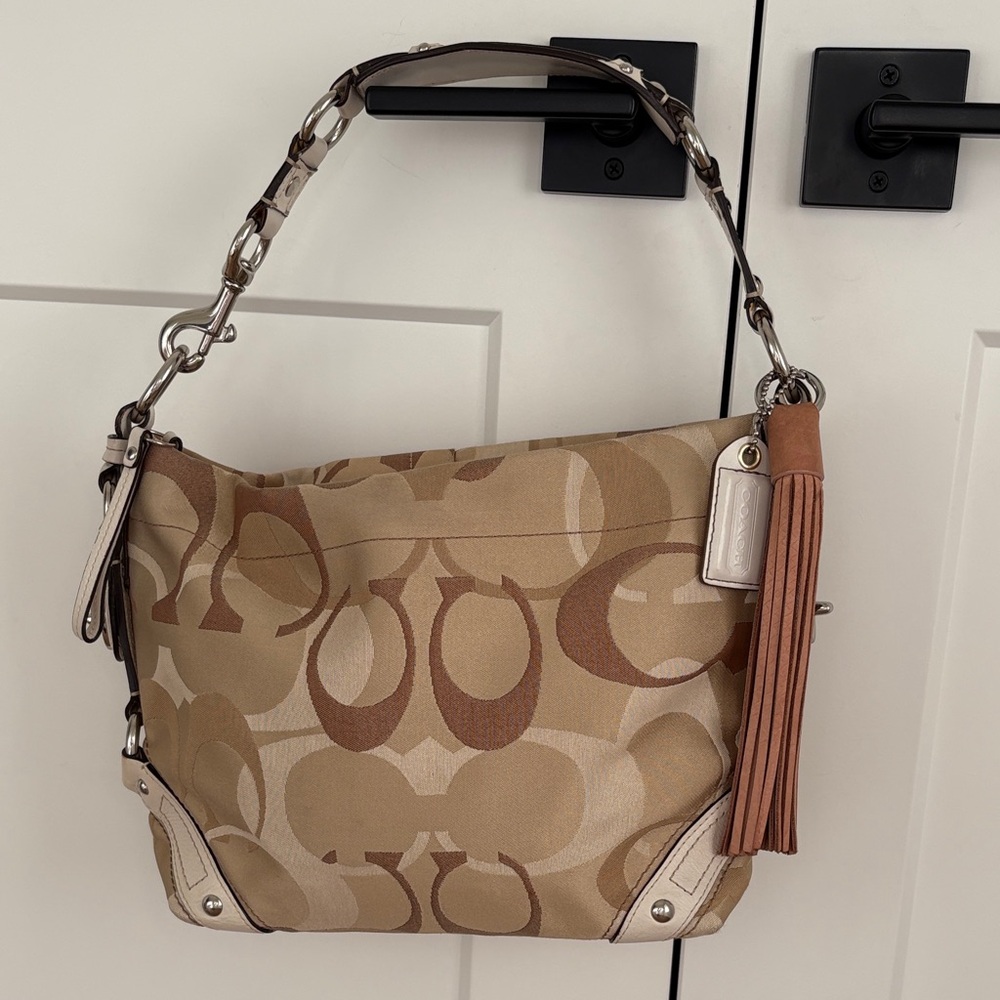 Coach Signature Jacquard Hobo Bag